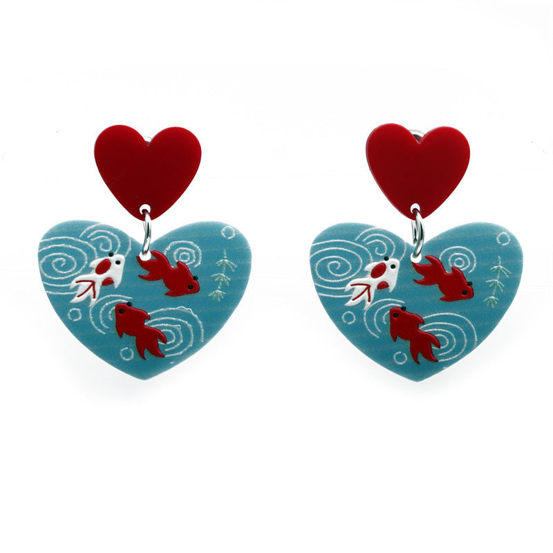 Pendientes De Acrílico Mariposa Corazón al por mayor